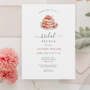 Watercolor Waffles Breakfast Brunch Möhippa Inbjudningar