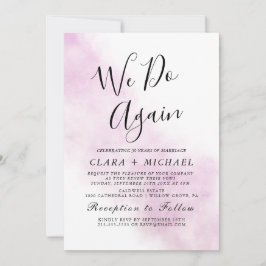 Watercolor Wash | Blå "Vi Gör Igen" Vow Förnyelse Inbjudningar