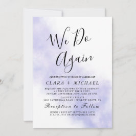 Watercolor Wash | Blå "Vi Gör Igen" Vow Förnyelse  Inbjudningar