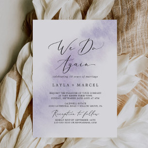 Watercolor Wash Lila Vi Gör Igen Löfteförnyelse Inbjudningar