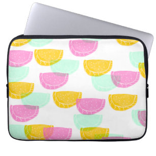 Watercolor Watermelon Rosa Grönt Gult Mönster Laptop Fodral