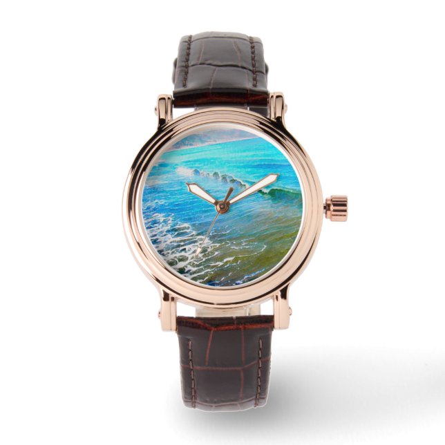 Watercolor Waves  Armbandsur (Framsida)