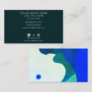 Watercolor Waves Business Card Visitkort