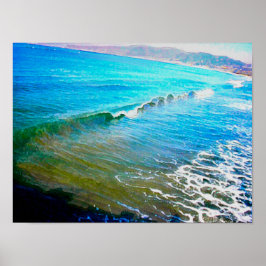 Watercolor Waves Poster