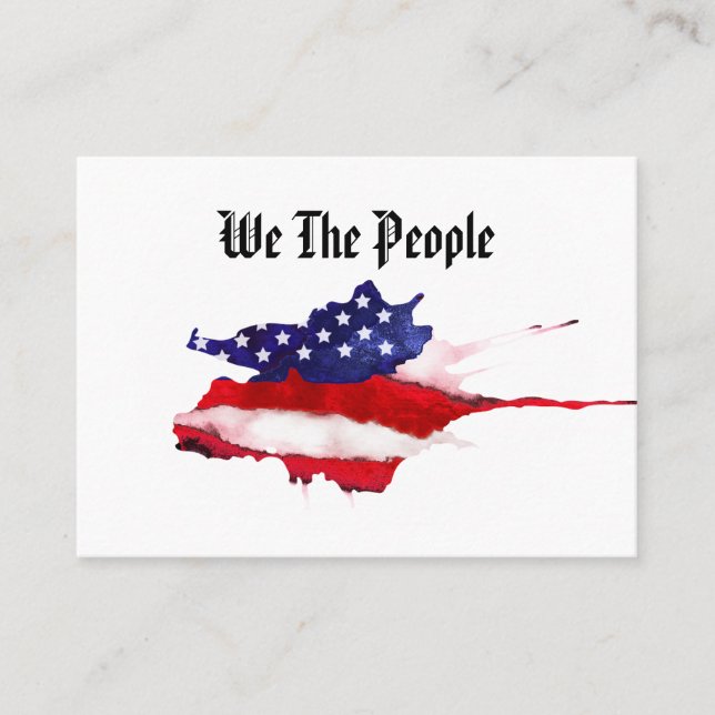 *~* Watercolor We People American Flagga Visitkort (Framsida)