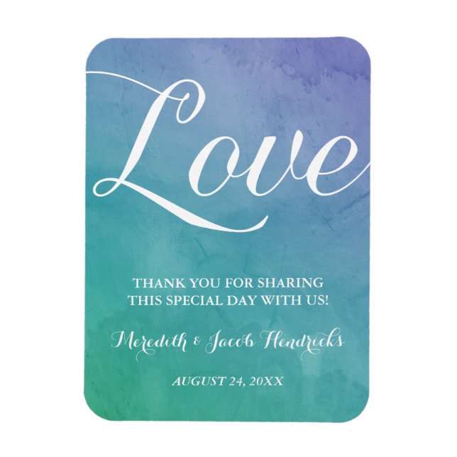 Watercolor Wedding Favor Magnet (Vertikal)