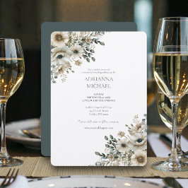 Watercolor Wedding Flowers Inbjudningar