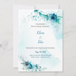 Watercolor Wedding Invitation Inbjudningar