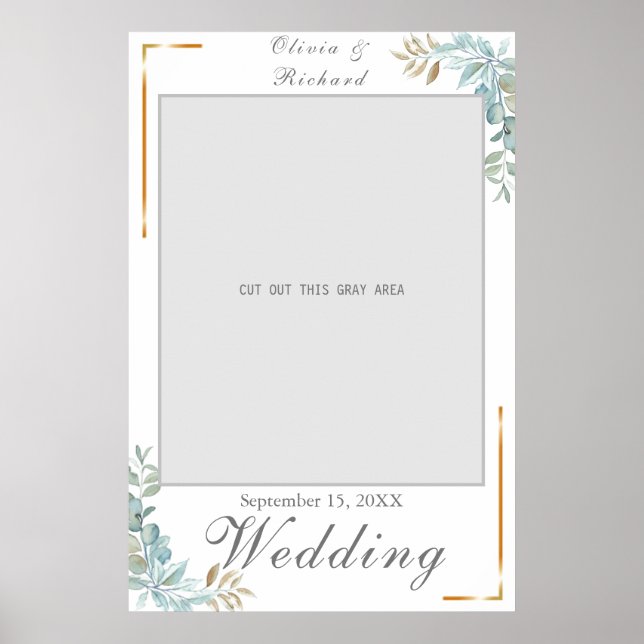 Watercolor Wedding Photo Prop Poster (Framsidan)