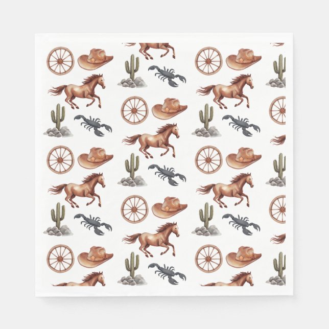 Watercolor Western Kid Art Pappersservett (Framsidan)