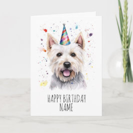 Watercolor Westith Birthday Card Kort