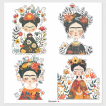 Watercolor Whimsical Frida Kahlo Illustrations