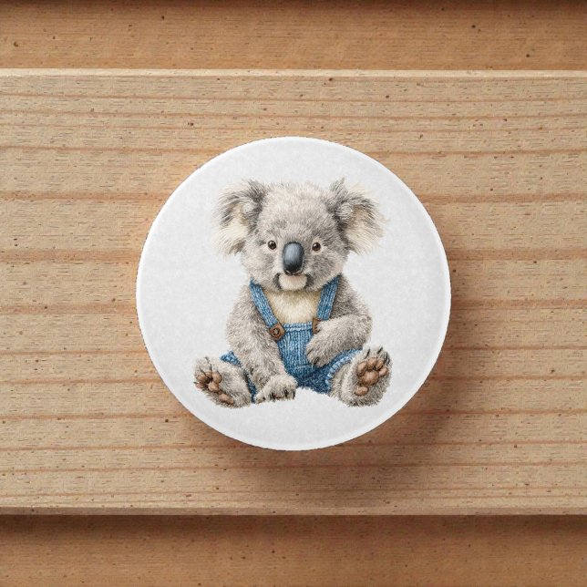 Watercolor Whimsical Personalized Koala Bear Knopp (Skapare uppladdad)