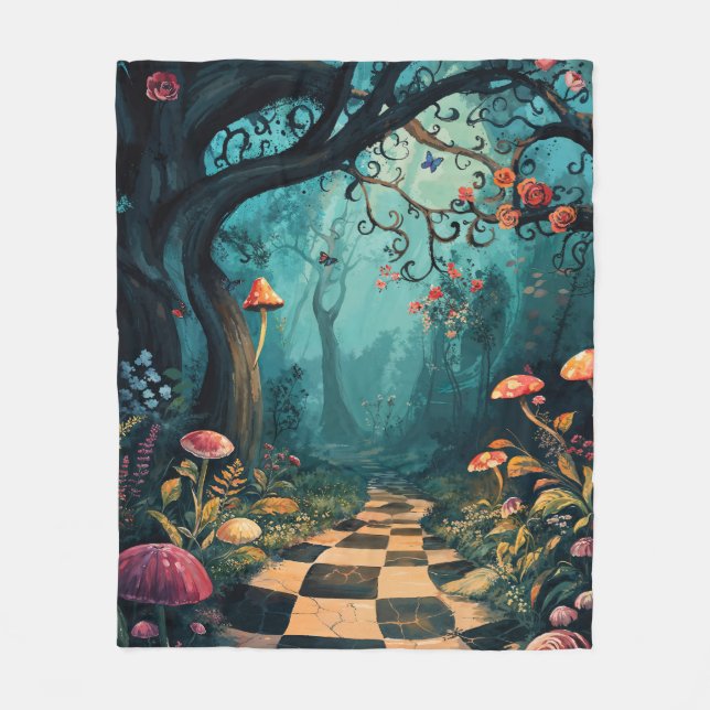 Watercolor Whimsical Wonderland Path Fleecefilt (Framsidan)