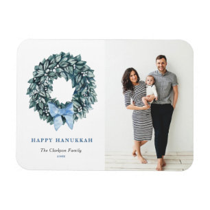 Watercolor White Berry Wandan Lycklig Hanukkah Pho Magnet