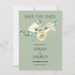 Watercolor White Calla Lilies Bouquet Spara Datumet