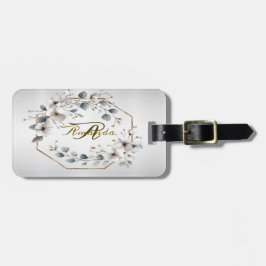 Watercolor White Flowers Golden Ram Silver Teal Bagagebricka