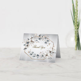 Watercolor White Flowers Golden Ram Silver Teal Tack Kort