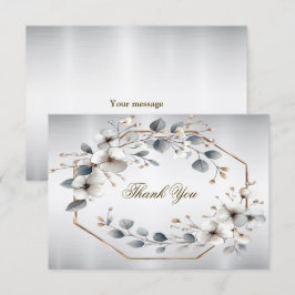 Watercolor White Flowers Golden Ram Silver Teal Tack Kort