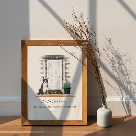 Watercolor White Hamptons Stil Door Gräns Collie Poster