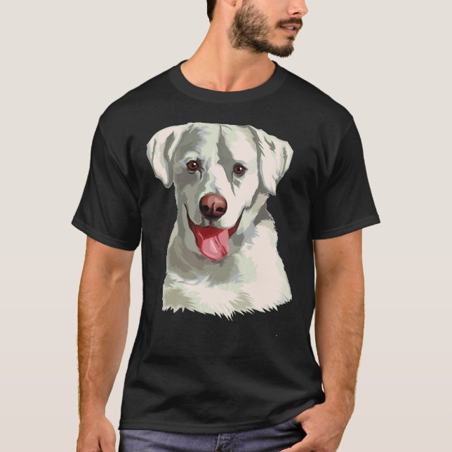 Watercolor White Labrador T Shirt (Framsida)