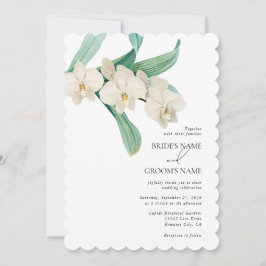 Watercolor White Orchids Floral Wedding Inbjudningar