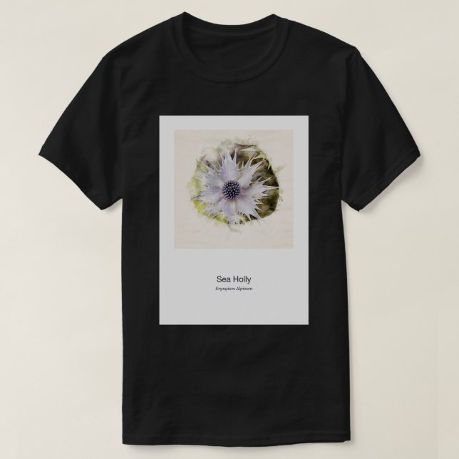 Watercolor White Sea Holly T Shirt (Design framsida)
