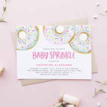 Watercolor White Sprinkle Donuts Baby Sprinkle