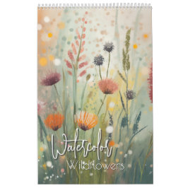 Watercolor wilblommor kalender