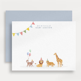 Watercolor Wild Animals Nursery note card Tack Kort