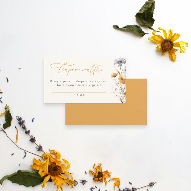 Watercolor WildblomBaby Shower Diaper Raffle Tilläggskort (Skapare uppladdad)