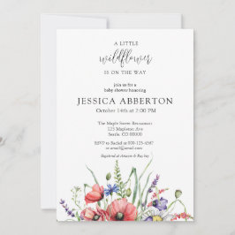 Watercolor WildblomBaby Shower Inbjudningar