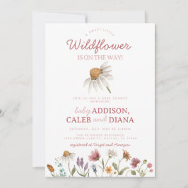 Watercolor WildblomBaby Shower Inbjudningar
