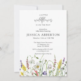 Watercolor WildblomBaby Shower Inbjudningar