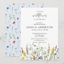 Watercolor WildblomBaby Shower Inbjudningar