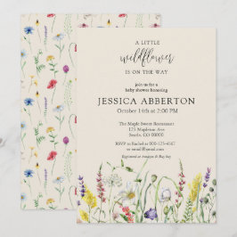 Watercolor WildblomBaby Shower Inbjudningar
