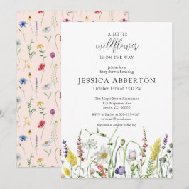 Watercolor WildblomBaby Shower Inbjudningar