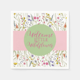Watercolor WildblomBaby Shower Pappersservett