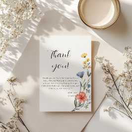 Watercolor WildblomBaby Shower Tack Kort