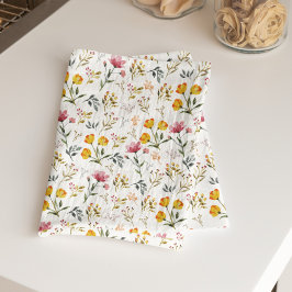 Watercolor WildblomBlommigt Kökshandduk