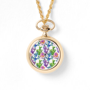 Watercolor WildblomCactus Mönster Armbandsur