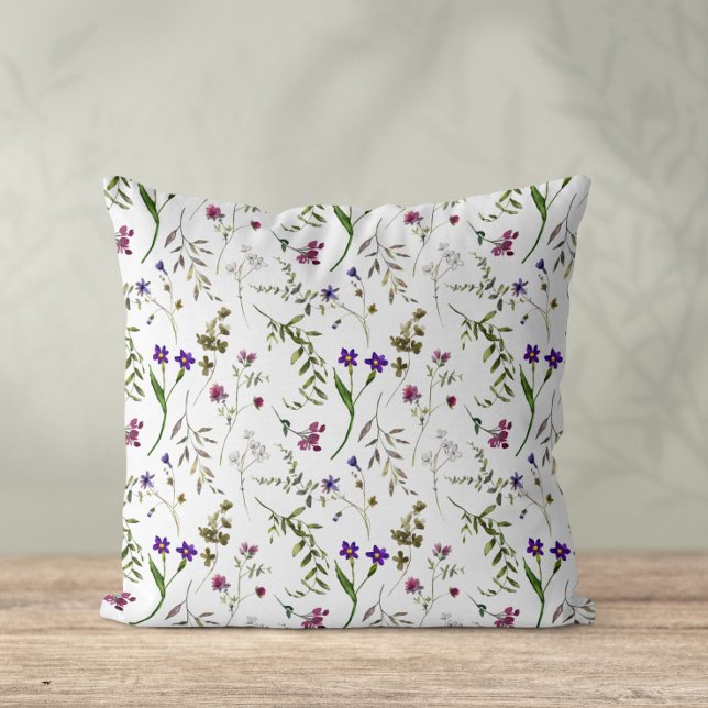 Watercolor WildblomCushion Kudde (Skapare uppladdad)