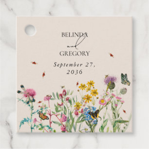 Watercolor WildblomGarden & Insektra Bröllop Gåvor Etiketter