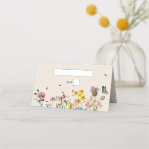 Watercolor WildblomGarden & Insektra Bröllop Placeringskort