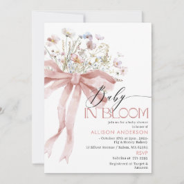 Watercolor Wildblomma Baby i Bloom Baby duscha I Inbjudningar