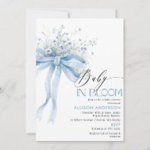 Watercolor Wildblomma Baby i Bloom Baby duscha I