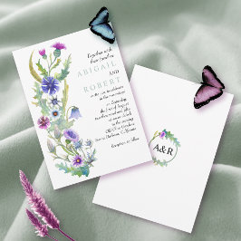 Watercolor wildblomma blommigt arrangemangare bröl inbjudningar