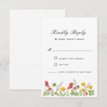 Watercolor Wildblomma Bröllop OSA Card