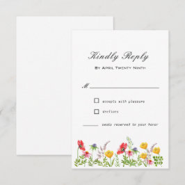 Watercolor Wildblomma Bröllop OSA Card