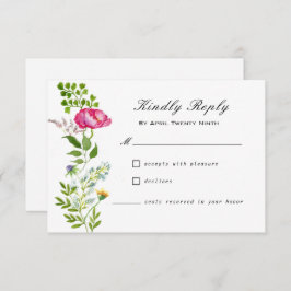 Watercolor Wildblomma Bröllop OSA Card